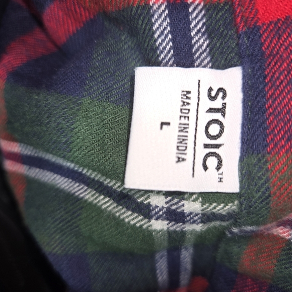 Stoic Men's Casual Plaid Button-Down Shirt - Red and Green - Picture 7 of 7